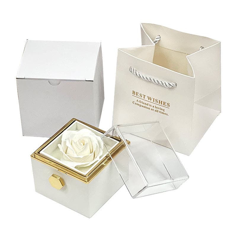 Flower Rotating Jewelry Box Creative Eternal Rose Gift Box - Temu